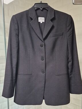 Armani Collezioni Suit Jacket Lined Black Wool Sz. 4 Excellent Condition